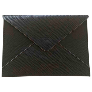 Louis Vuitton black leather clutch bag