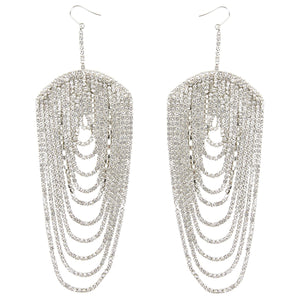 Area silver metal earrings