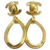 Chanel cc gold gold plated earrings