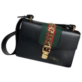 Gucci sylvie black leather handbag
