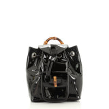 Gucci bamboo black leather backpacks