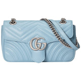 Gucci marmont blue leather handbag