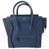 Celine luggage blue leather handbag