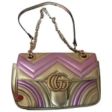 Gucci marmont metallic leather handbag