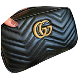 Gucci marmont black leather handbag