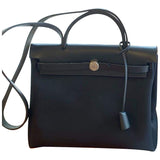 Hermès herbag black cloth handbag