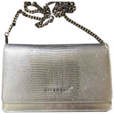 Givenchy silver leather handbag