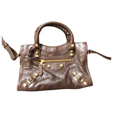 Balenciaga city brown leather handbag