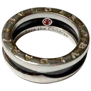 Bvlgari save the children black silver rings