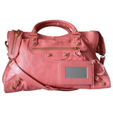Balenciaga city pink leather handbag