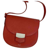Celine trotteur red leather handbag