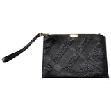 Burberry black leather clutch bag