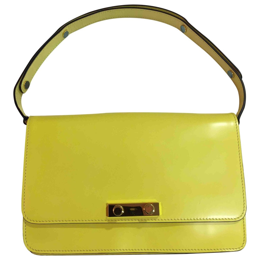 Marni trunk yellow leather handbag