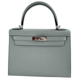 Hermès kelly 28 grey leather handbag