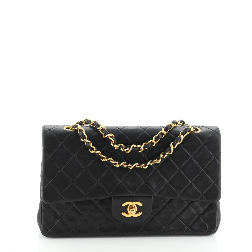 Chanel timeless/classique black leather handbag
