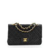 Chanel timeless/classique black leather handbag