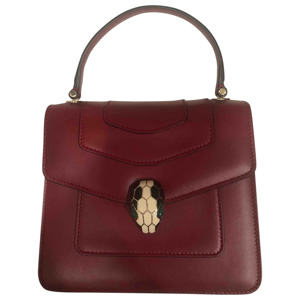 Bvlgari serpenti red leather handbag