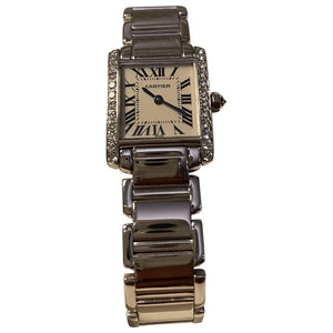Cartier tank française white white gold watch