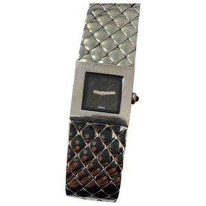 Chanel matelassée silver steel watch
