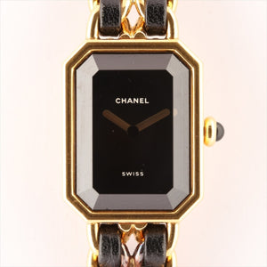 Chanel première black gold plated watch