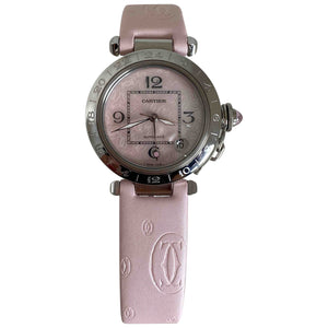 Cartier pasha pink steel watch