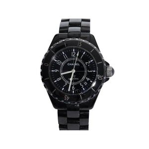 Chanel black steel watch