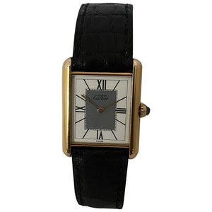 Cartier tank must ecru silver gilt watch