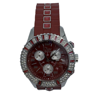 Dior christal chronographe red steel watch