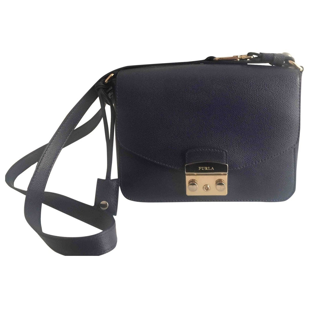Furla metropolis blue leather handbag