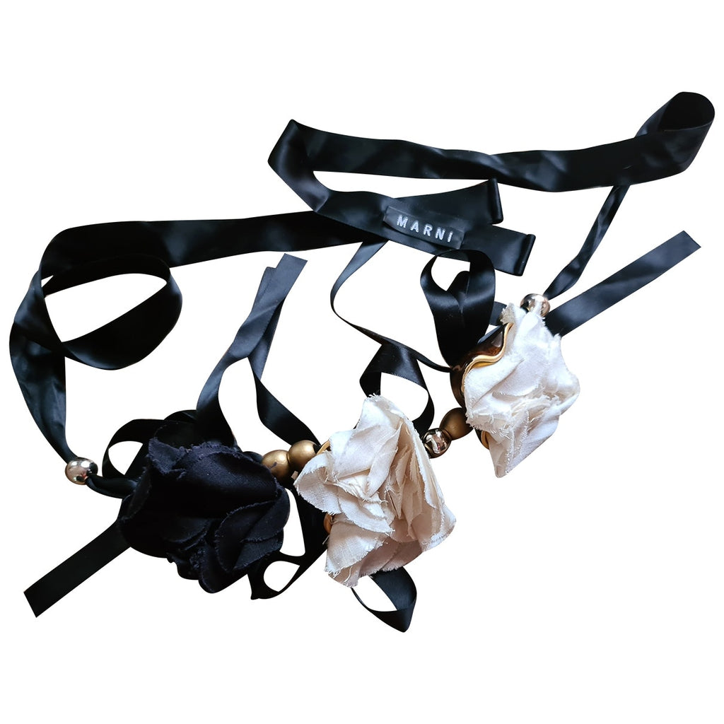 Marni black cloth necklaces