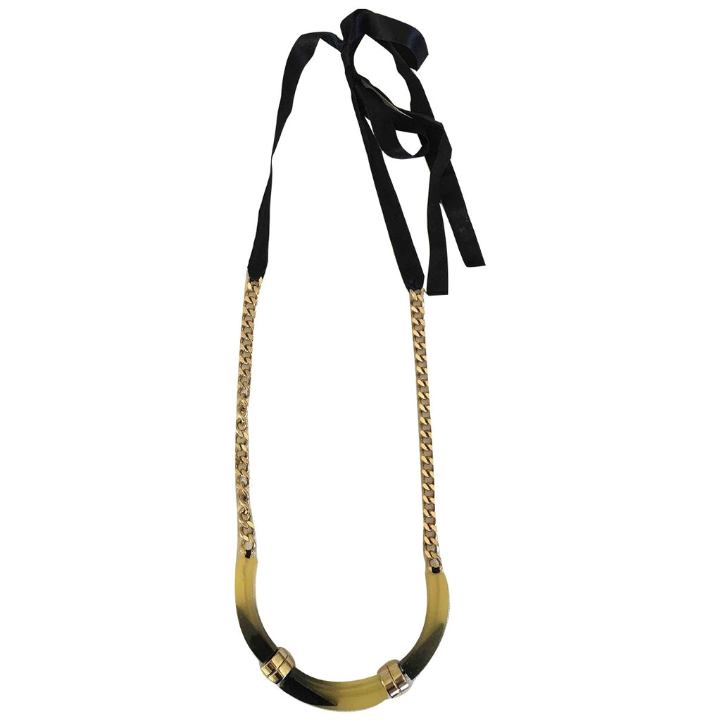 Marni khaki metal necklaces