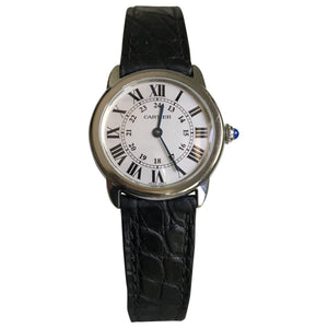 Cartier ronde solo black steel watch