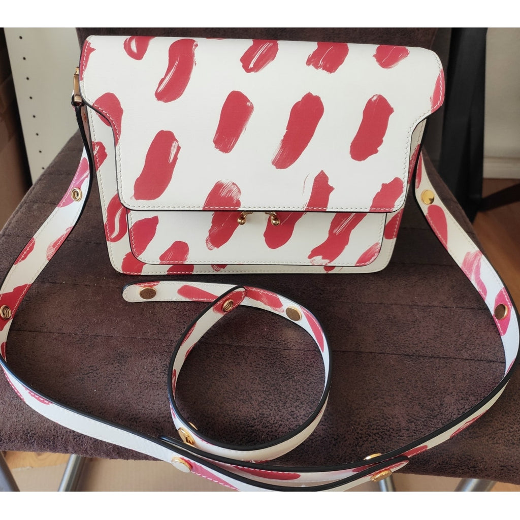 Marni trunk red leather handbag