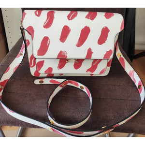 Marni trunk red leather handbag