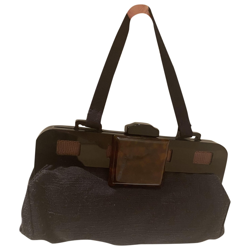 Marni black cotton clutch bag