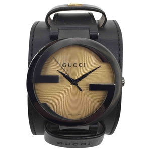 Gucci interlocking black steel watch