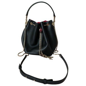 Bvlgari serpenti black leather handbag