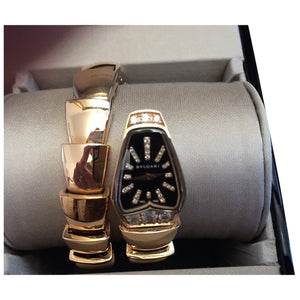 Bvlgari serpenti black yellow gold watch