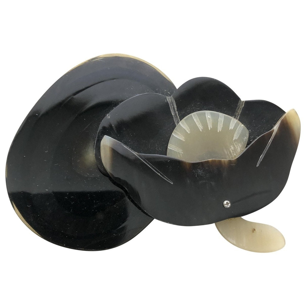 Marni brown horn pins & brooches