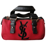 Yves Saint Laurent  Burgundy Cloth Handbag