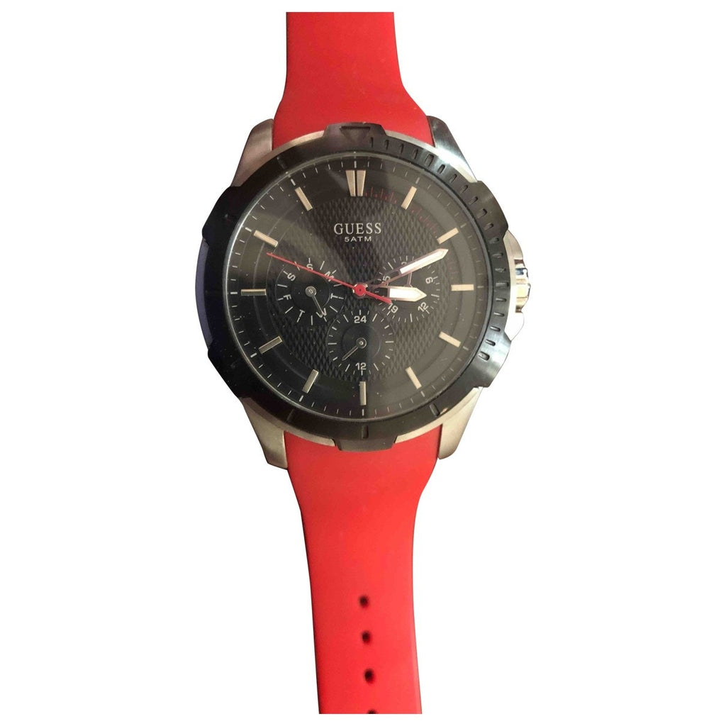 Guess black steel watch