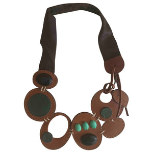 Marni brown leather necklaces
