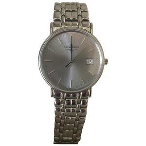 Longines silver steel watch