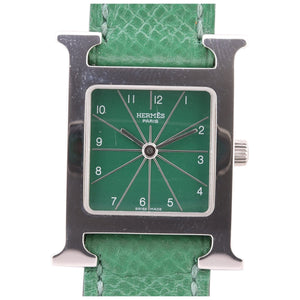 Hermès heure h green steel watch