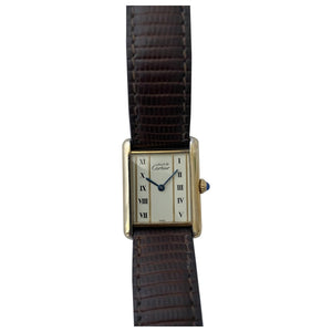 Cartier tank must beige silver gilt watch