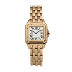Cartier panthère silver pink gold watch