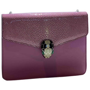 Bvlgari serpenti pink leather handbag