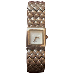 Chanel matelassée silver steel watch