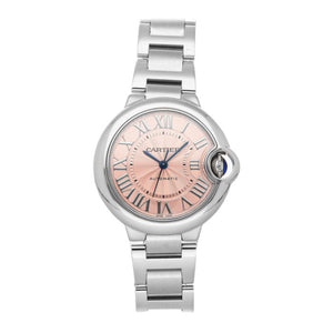 Cartier ballon bleu pink steel watch