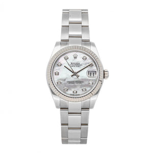 Rolex datejust 31mm white steel watch